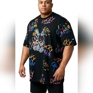 BKYS Lucky Charm Doodle Embroidered T-Shirt Size 4XL Streetwear Urban Graffiti